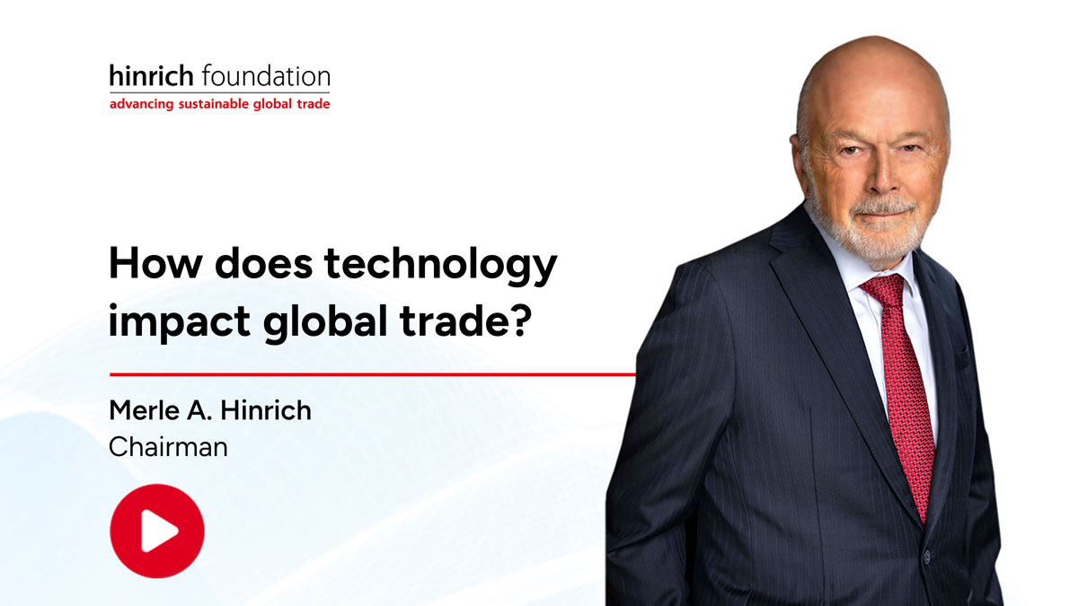How does technology impact global trade?